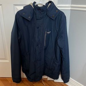 Hollister Mens Medium Winter Jacket Zip-Up